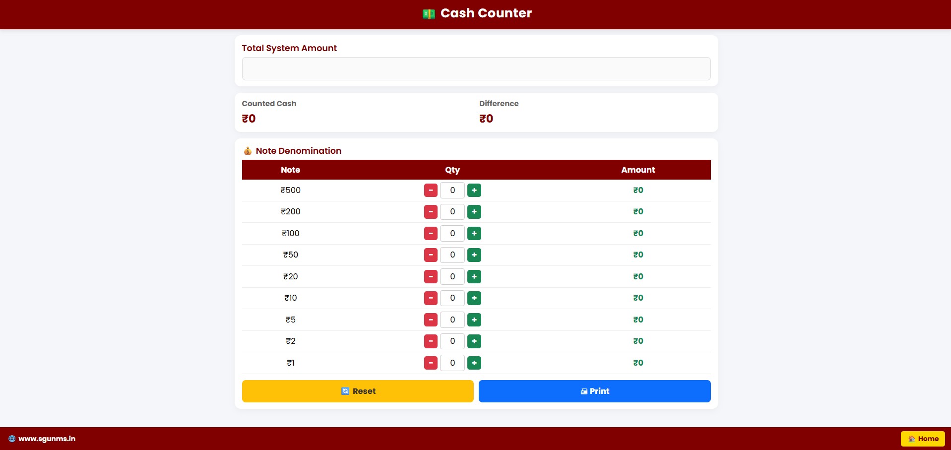 Cash Counter Desktop